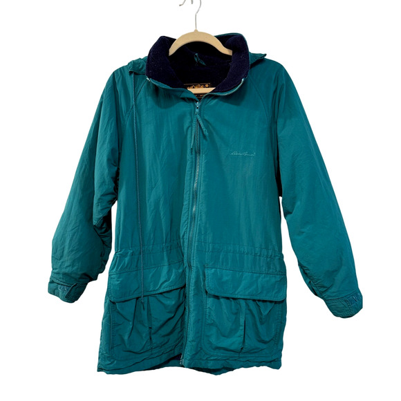 Eddie Bauer S Vintage 90's Waterproof WindSong Chore Jacket Hood Lined Barn Coat - Picture 2 of 8